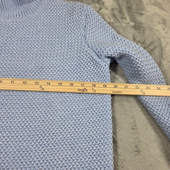 Saint James Sweater Womens 8 Blue Alpaca Wool Blend Nautical Textured Rollneck - Picture 10 of 11